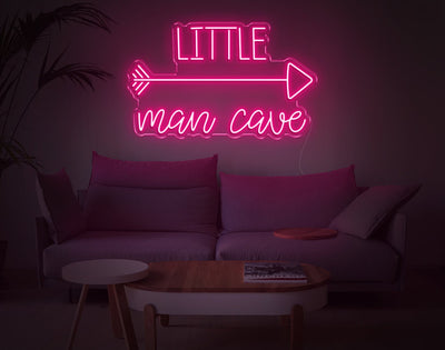 Little Man Cave LED Neon Sign - 19inch x 30inchLight Pink