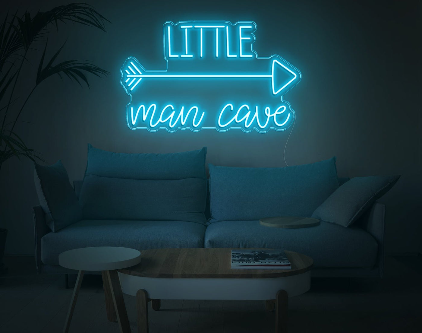 Little Man Cave LED Neon Sign - 19inch x 30inchLight Blue