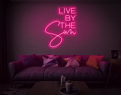 Live By The Sun LED Neon Sign - 26inch x 20inchLight Pink