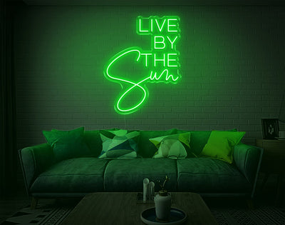 Live By The Sun LED Neon Sign - 26inch x 20inchGreen