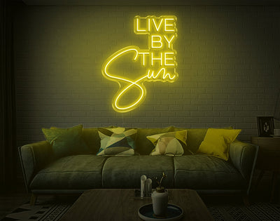 Live By The Sun LED Neon Sign - 26inch x 20inchYellow
