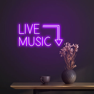 LIVE MUSIC Neon Sign - Pink20 inches