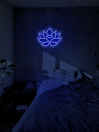 Lotus Flower LED neon sign - 14inch x 11inchDark Blue
