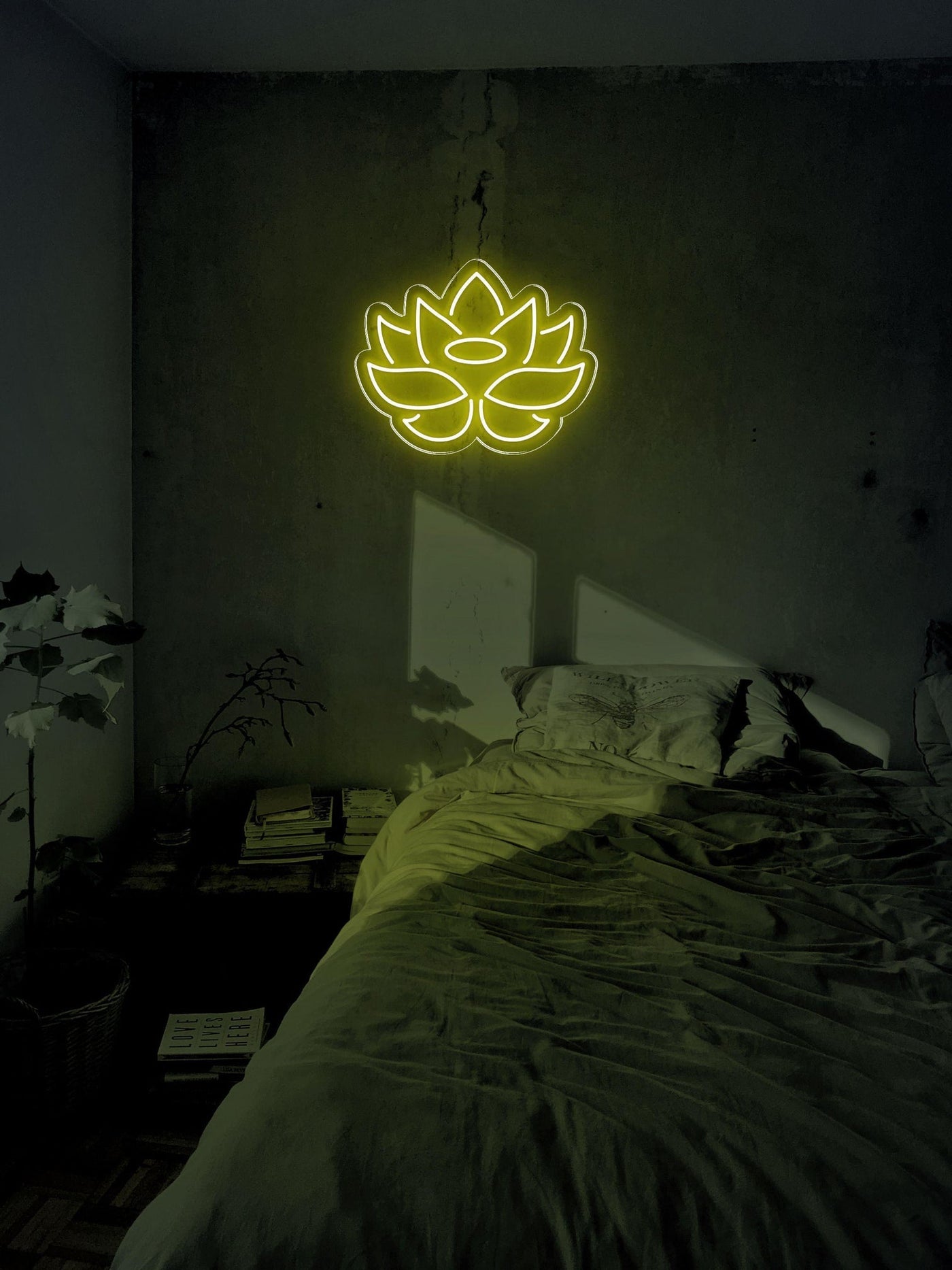 Lotus Flower LED neon sign - 14inch x 11inchYellow