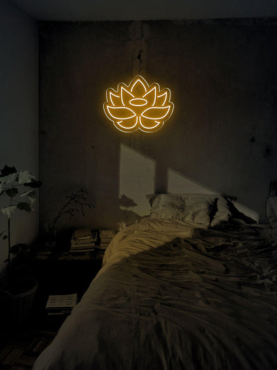 Lotus Flower LED neon sign - 14inch x 11inchGold