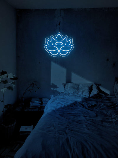 Lotus Flower LED neon sign - 14inch x 11inchIce Blue