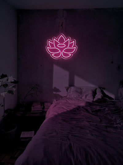 Lotus Flower LED neon sign - 14inch x 11inchLight Pink