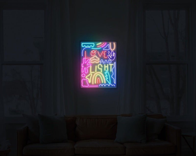 Love and Light Neon Sign -