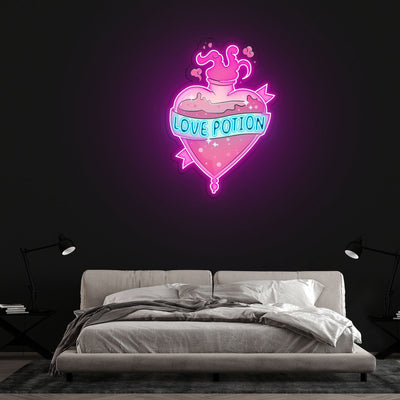 Love Potion Neon Sign x Acrylic Artwork - 2ftLED Neon x Acrylic Print
