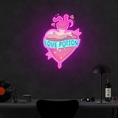 Love Potion Neon Sign x Acrylic Artwork - 2ftLED Neon x Acrylic Print