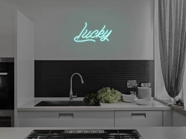 Lucky LED Neon Sign - Aqua