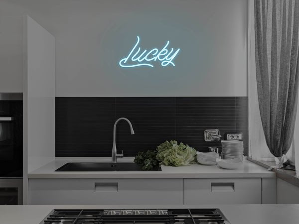 Lucky LED Neon Sign - Blue
