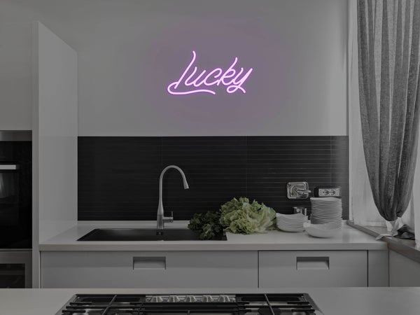 Lucky LED Neon Sign - Purple