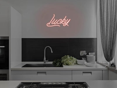 Lucky LED Neon Sign - Red