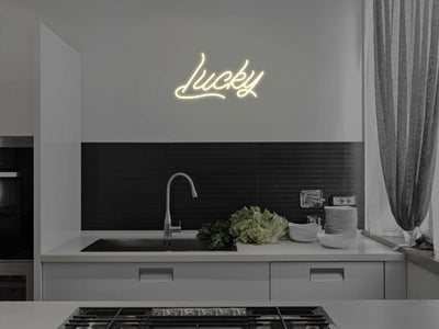 Lucky LED Neon Sign - Warm white