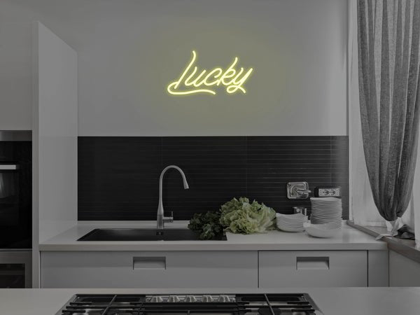 Lucky LED Neon Sign - Yellow