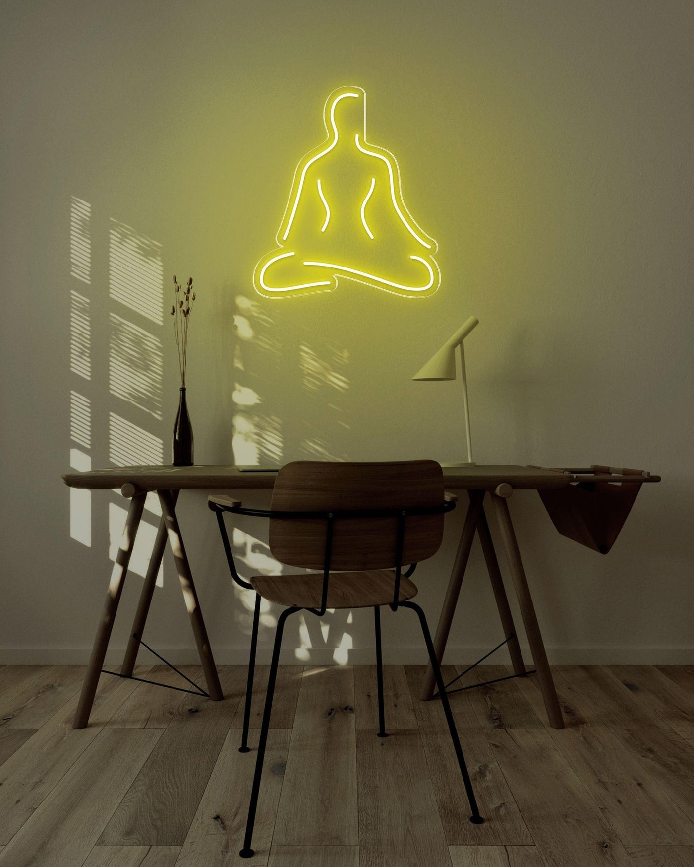 Meditate LED neon sign - 26inch x 29inchYellow
