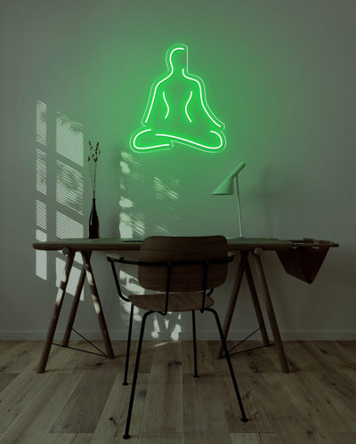 Meditate LED neon sign - 26inch x 29inchgreen
