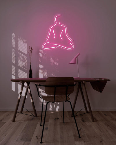 Meditate LED neon sign - 26inch x 29inchlight pink