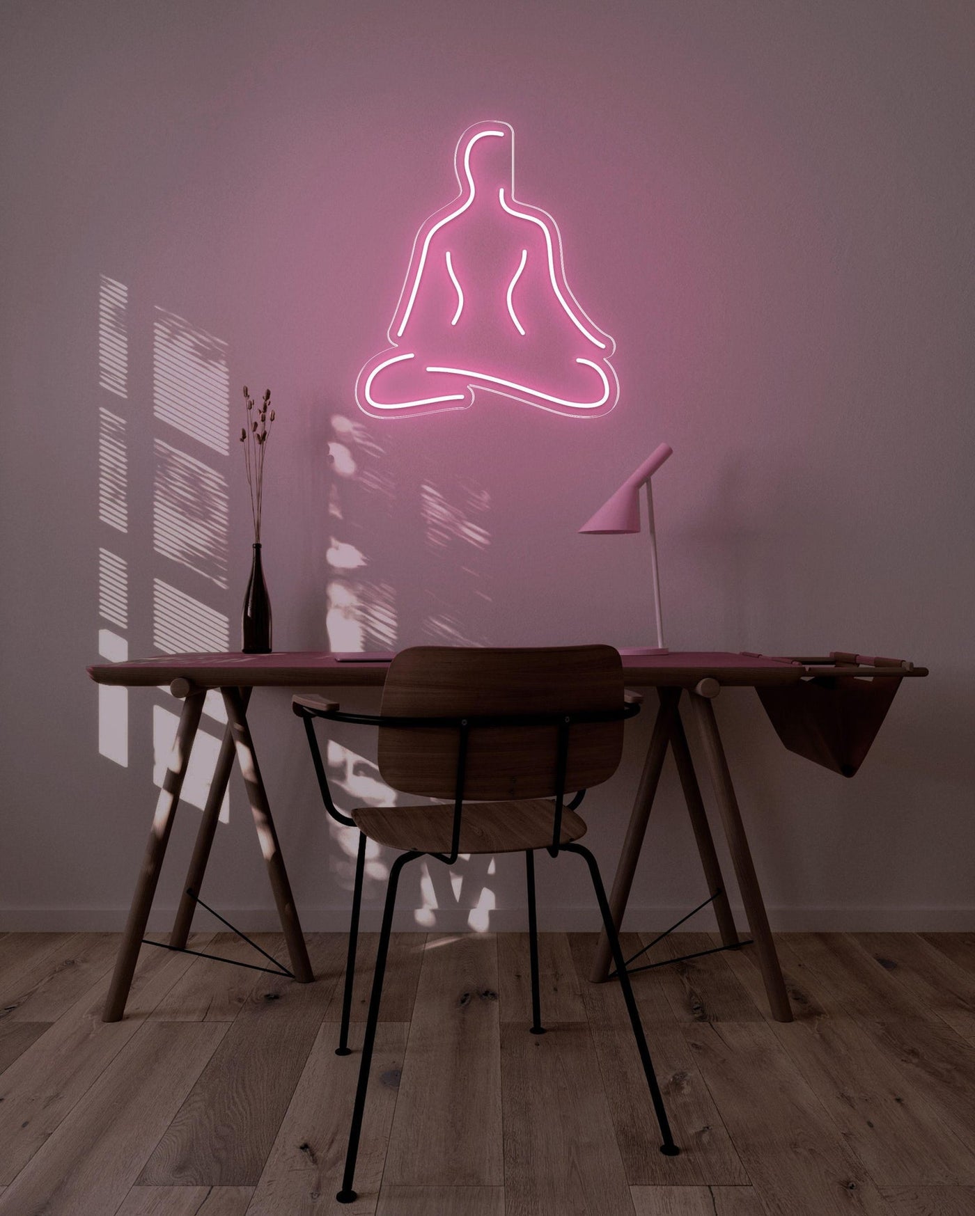 Meditate LED neon sign - 26inch x 29inchpink