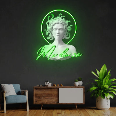 Medusa Head Bust Neon Sign x Acrylic Artwork - 2ftLED Neon x Acrylic Print