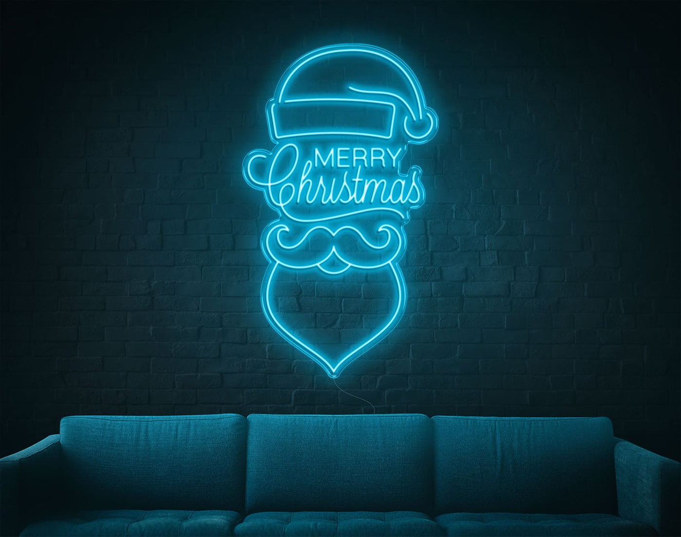 Merry Christmas V3 LED Neon Sign - 50inch x 30inchLight Blue