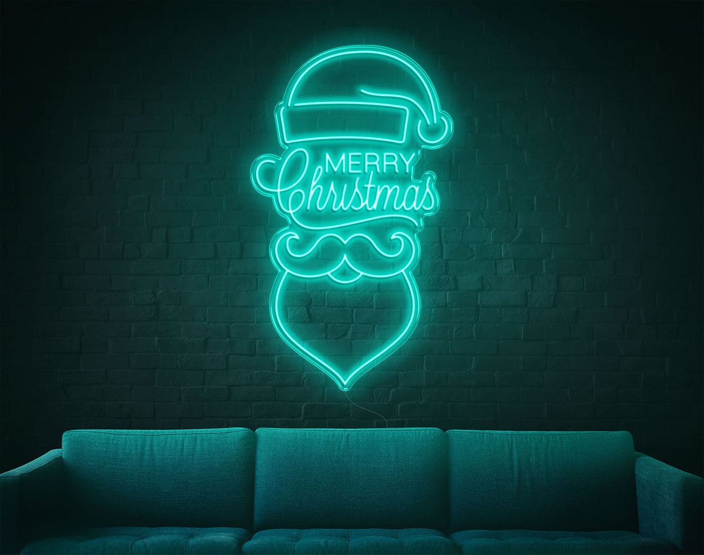 Merry Christmas V3 LED Neon Sign - 50inch x 30inchTurquoise