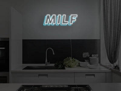 MILF LED Neon Sign - Blue