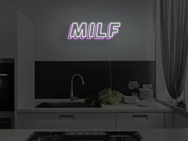 MILF LED Neon Sign - Purple