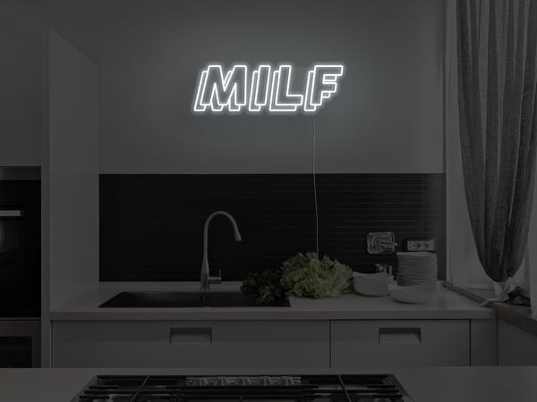 MILF LED Neon Sign - White