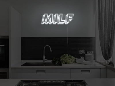 MILF LED Neon Sign - White