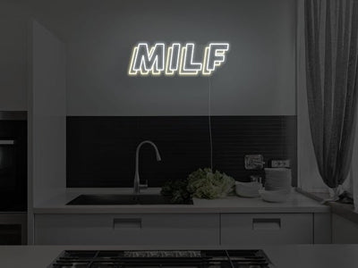 MILF LED Neon Sign - Warm white