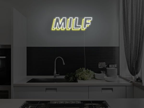 MILF LED Neon Sign - Yellow