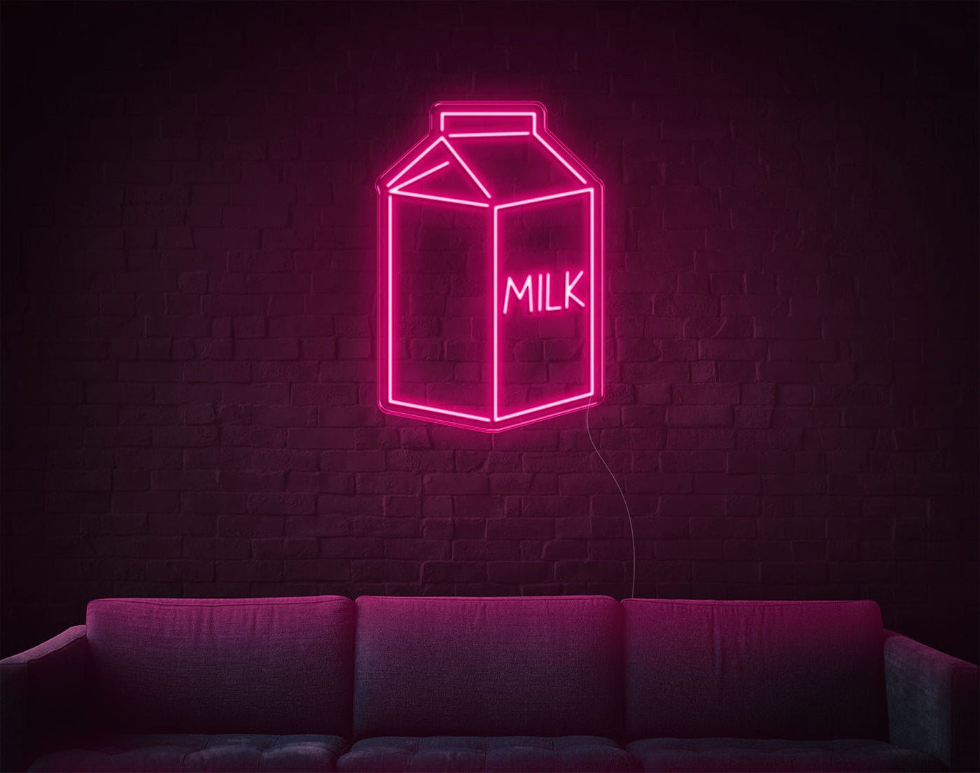 Milk LED Neon Sign - 26inch x 18inchLight Pink