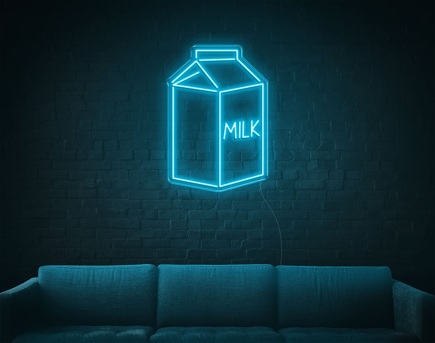 Milk LED Neon Sign - 26inch x 18inchLight Blue