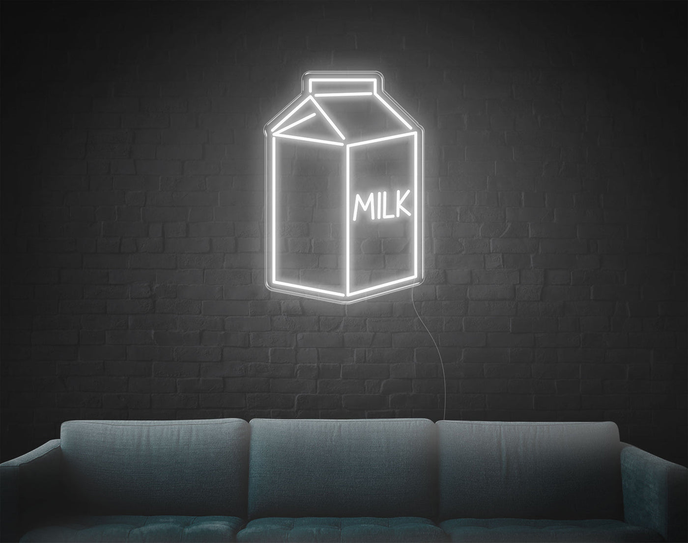 Milk LED Neon Sign - 26inch x 18inchWhite