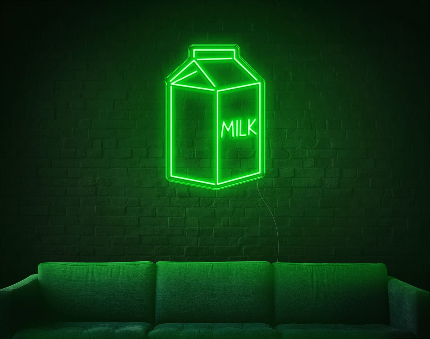Milk LED Neon Sign - 26inch x 18inchGreen