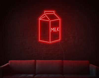 Milk LED Neon Sign - 26inch x 18inchRed