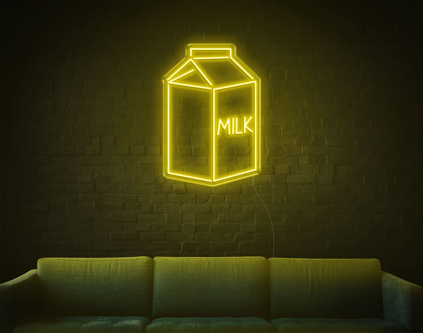 Milk LED Neon Sign - 26inch x 18inchYellow