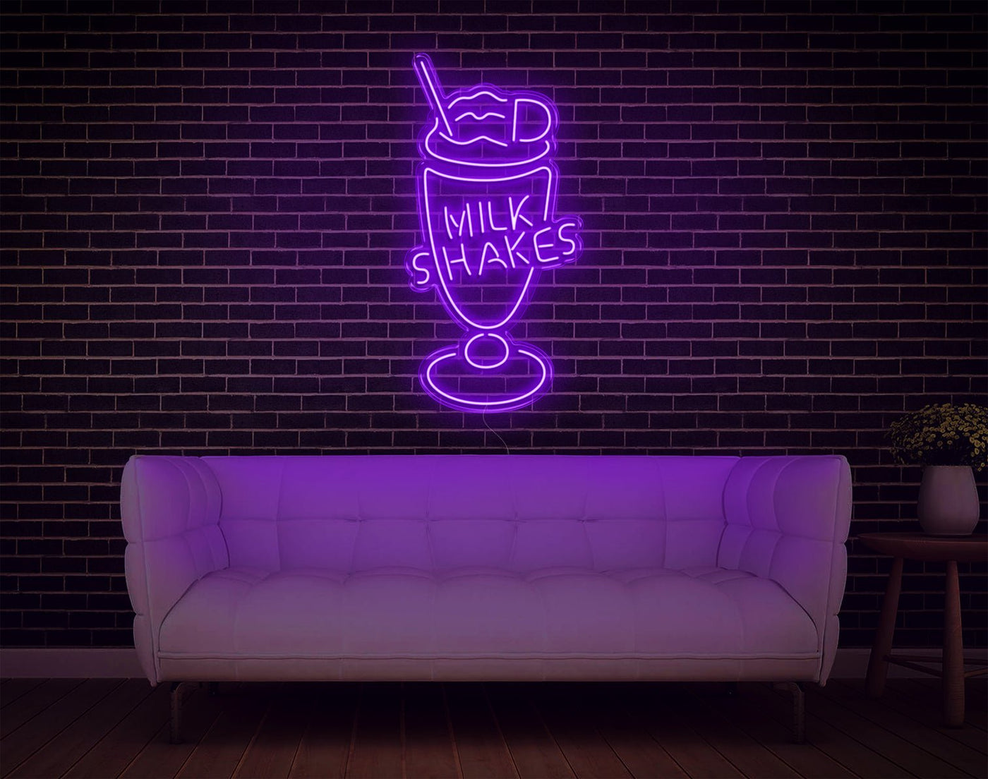 Milk Shakes LED Neon Sign - 37inch x 19inchHot Pink