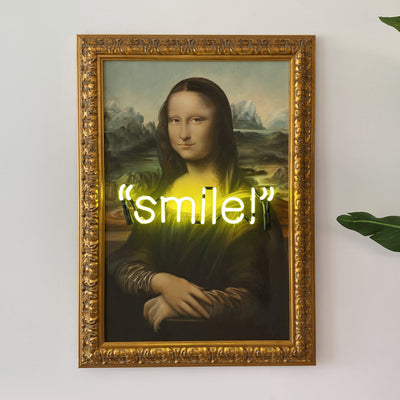 Mona Lisa "Smile" Neon Sign Wall Mounted -