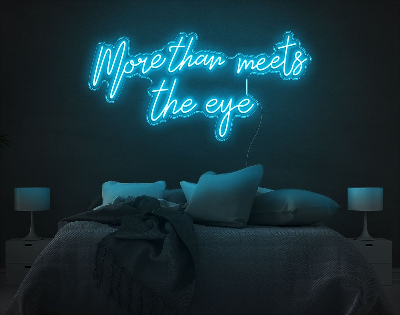 More Than Meets The Eye LED Neon Sign - 20inch x 41inchLight Blue