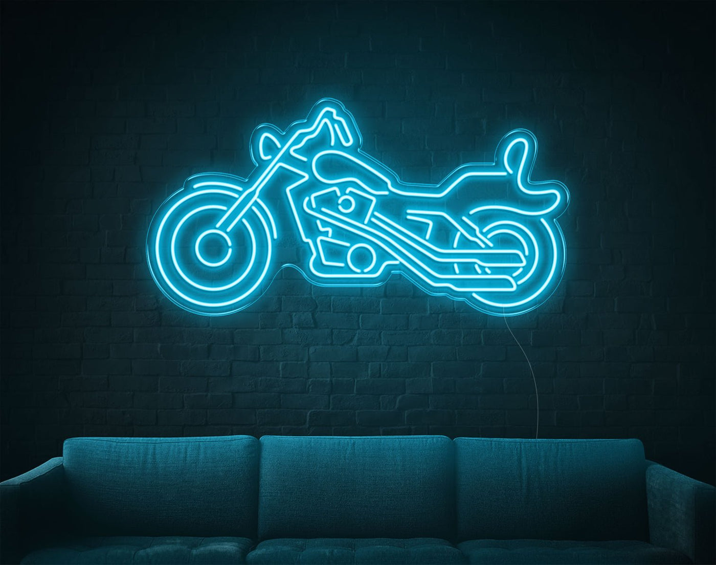 Motor LED Neon Sign - 19inch x 37inchLight Blue