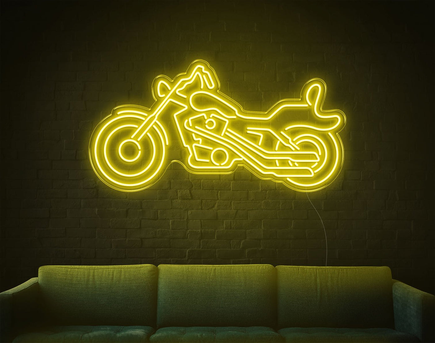 Motor LED Neon Sign - 19inch x 37inchYellow