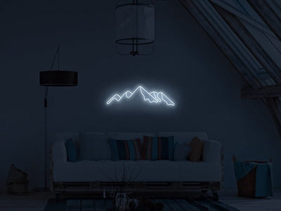 Mountain Skyline Neon Sign - White