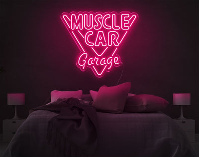 Muscle Car Garage LED Neon Sign - 22inch x 26inchLight Pink