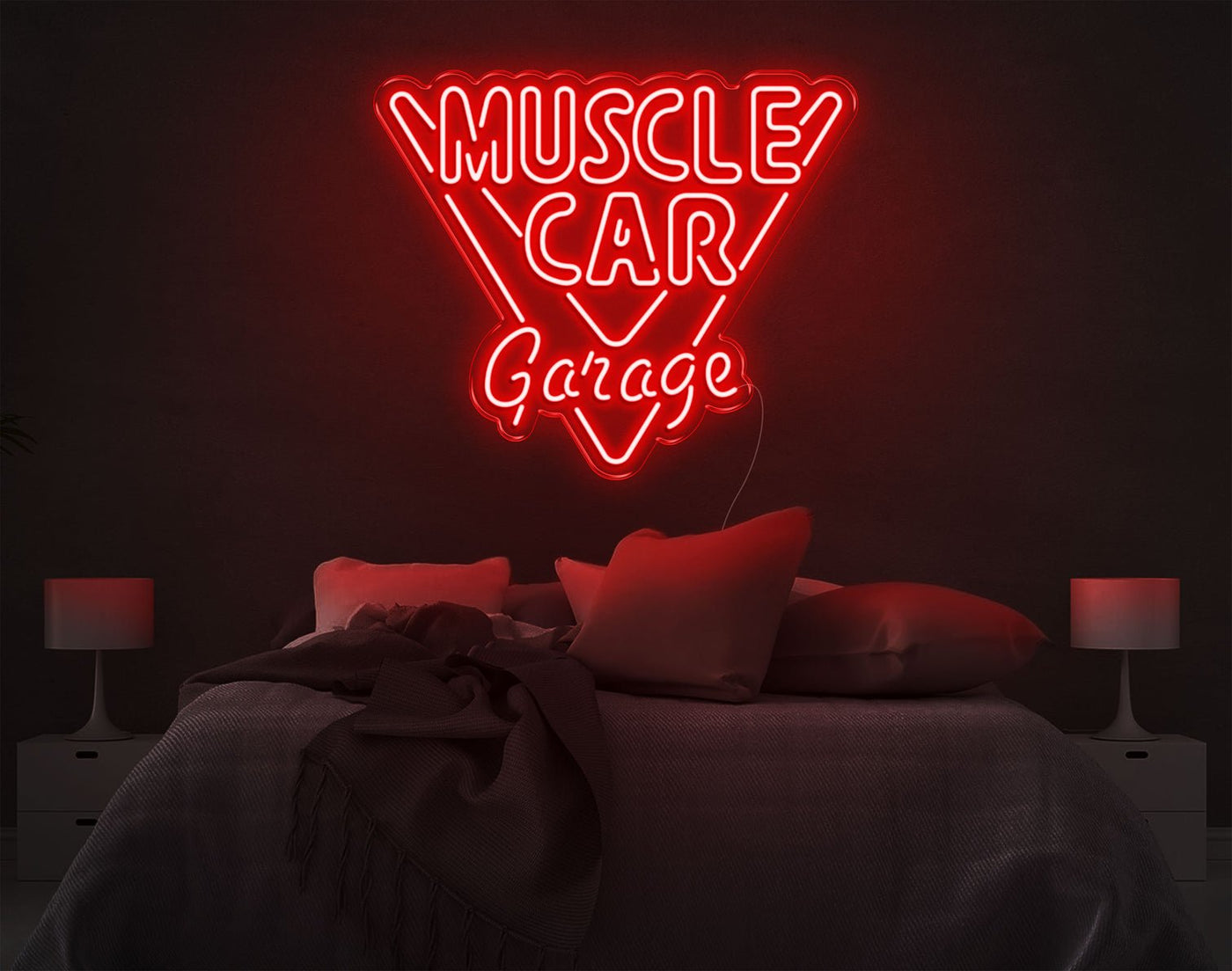 Muscle Car Garage LED Neon Sign - 22inch x 26inchRed