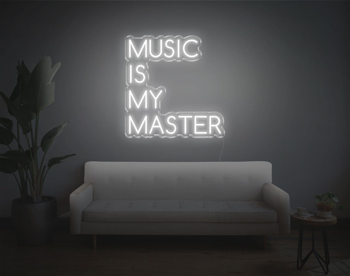 Music Is My Master LED Neon Sign - 20inch x 19inchHot Pink