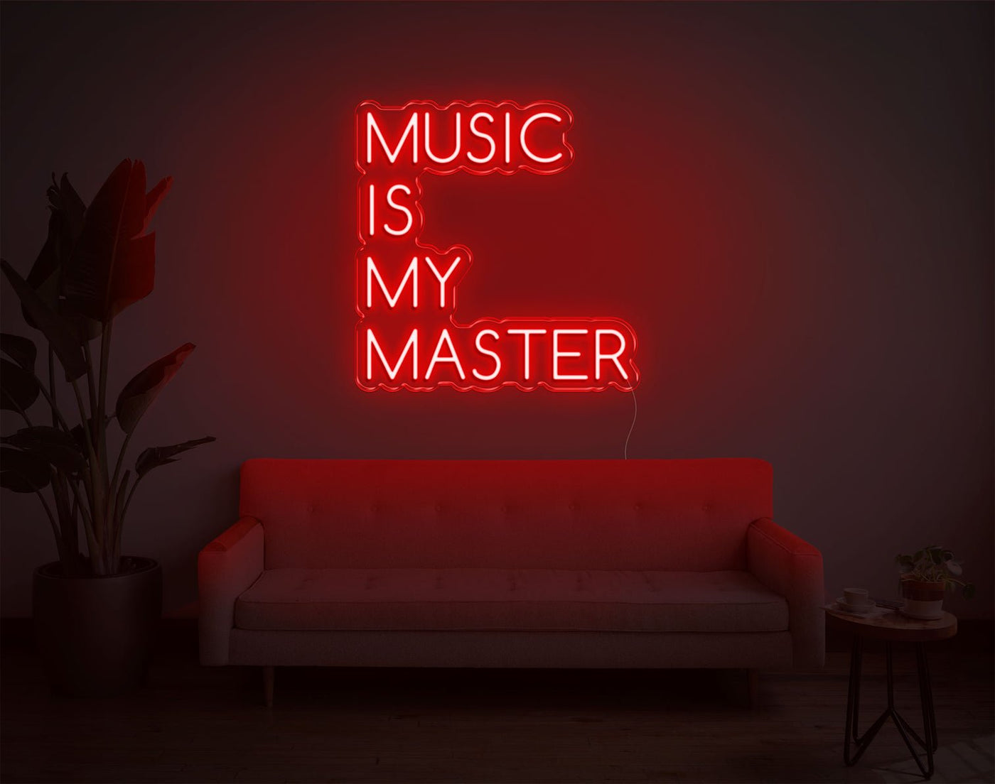 Music Is My Master LED Neon Sign - 20inch x 19inchRed