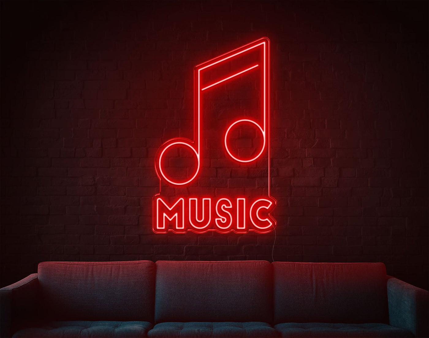 Music V1 LED Neon Sign - 14inch x 9inchHot Pink